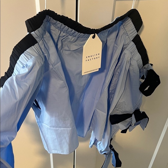 English Factory Light Blue Off-Shoulder Blouse - Picture 2 of 5